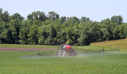 Spraying a Soybean Feild