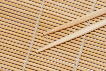 Bamboo mat and chopsticks