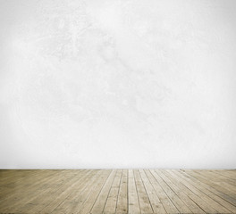 cement wall and wood floor