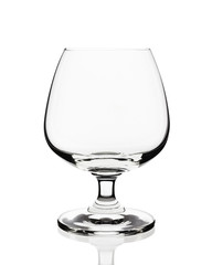 Empty wine glass isolated on white background