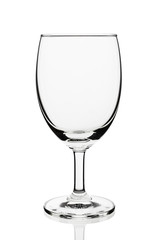 Empty wine glass isolated on white background