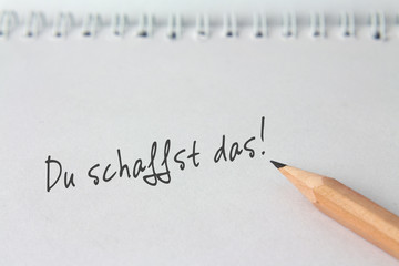 Notiz "Du schaffst das!"