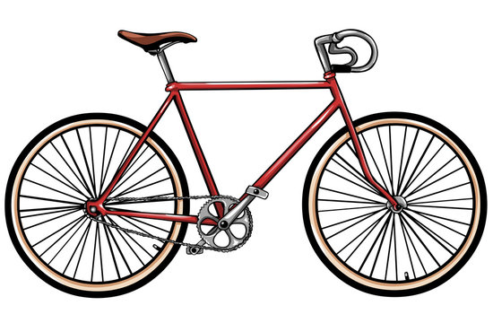 vector red bicycle