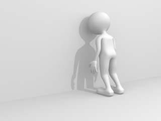 3d sad person - 3d render