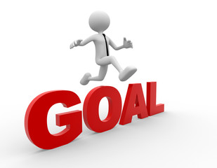 3d men fallow his goal - 3d render