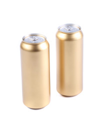 Blanks aluminum and golden soda cans