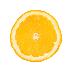 Cut orange isolated on a white background