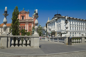 Fototapeta premium Triple Bridge Ljubljana
