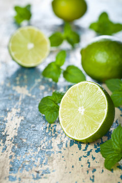 Limes With Mint