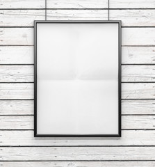 blank frame on a wood wall