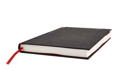 Black book with a red bookmark