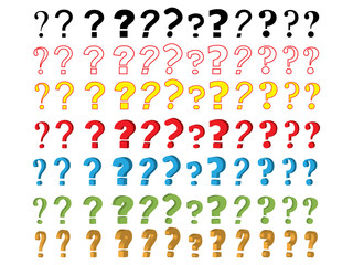 set of question mark icons