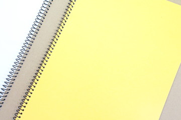 yellow note book isolate on white background