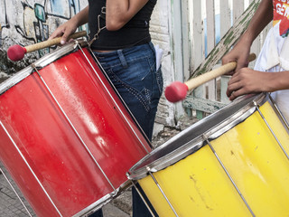 Young musician playing drums