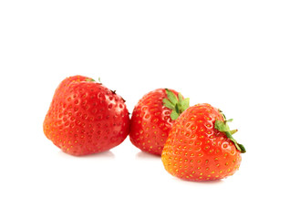 Pile of strawberries isolated