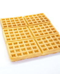 Sweet waffles isolated on white