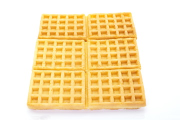 Sweet waffles isolated on white