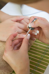 Manicure treatment at the wellness salon