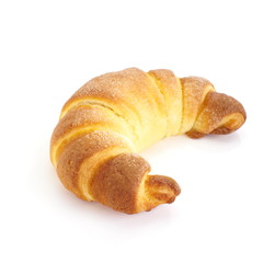 Fresh and tasty croissant over white background