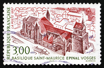 Postage stamp France 1997 Saint Maurice Basilica, Epinal