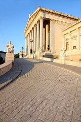 Fototapeta na wymiar The Austrian Parliament in Vienna, Austria