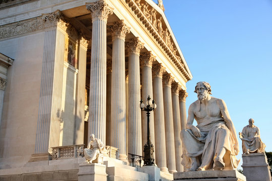 The Austrian Parliament in Vienna, Austria