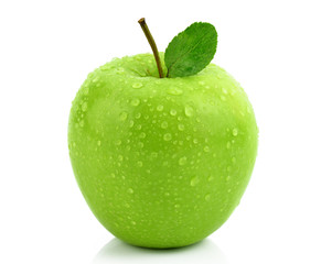 Mokre zielone jabłko - obrazy, fototapety, plakaty