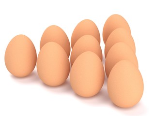 eggs isolated on white background