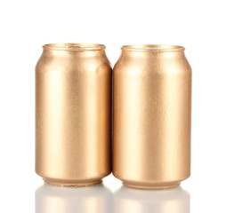 Aluminum cans isolated on black