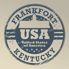 Grunge rubber stamp with name of Kentucky, Frankfort, vector