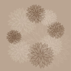 Decorative floral background with flowers of peony