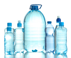 Naklejka premium Different water bottles isolated on white