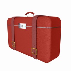 Red traveler's suitcase