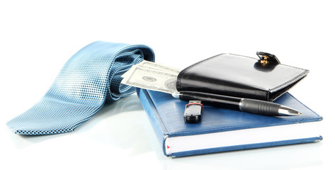 Set of business accessories isolated on white