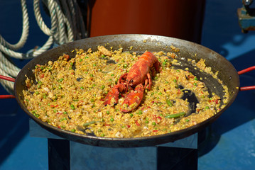 Traditional Paella in a pan