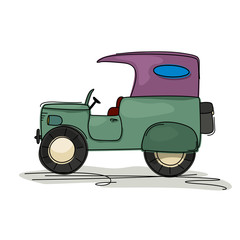 Vintage jeep cartoon
