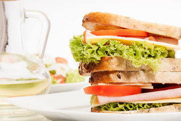 Ham and cheese sandwiches