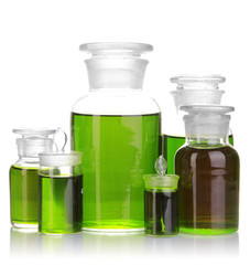 Medicine bottles isolated on white