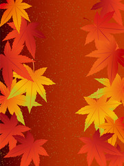 Fototapeta premium 紅葉_縦_オレンジ