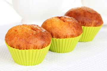 Sweet cupcakes close up