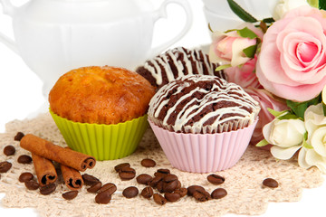 Sweet cupcakes close up