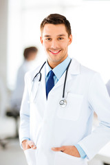 male doctor with stethoscope