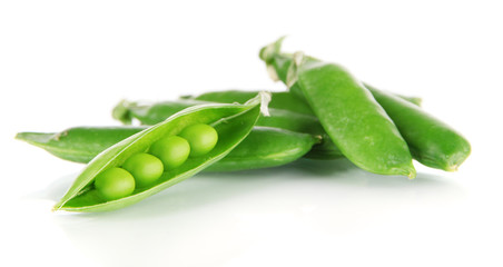 Green peas isolated on white