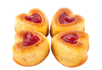 Muffins in a heart shape