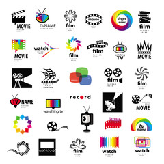 collection of logos tv, video, photo, film - obrazy, fototapety, plakaty