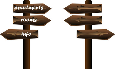 wooden tourist sign info