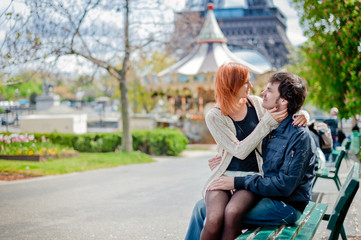 Loving couple in Paris