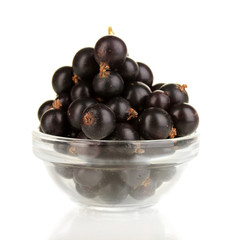 Fresh black currant isolated on white