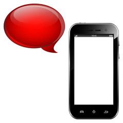 smart-phone with speech bubble