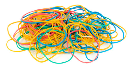 Colorful rubber bands isolated on white